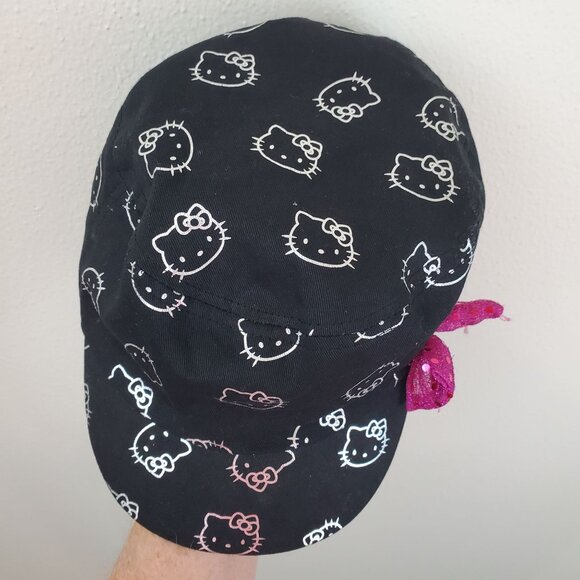 Hello Kitty Sanrio black and pink Y2K Cadet style cap - Picture 2 of 10